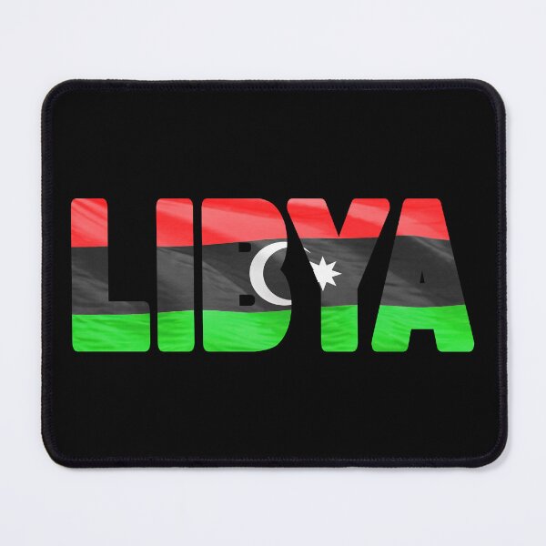 Item preview, LIBYA - Flag Flying in Wind cut to Letters Souvenir Sticker Shirt designed and sold by Adam Gormley.