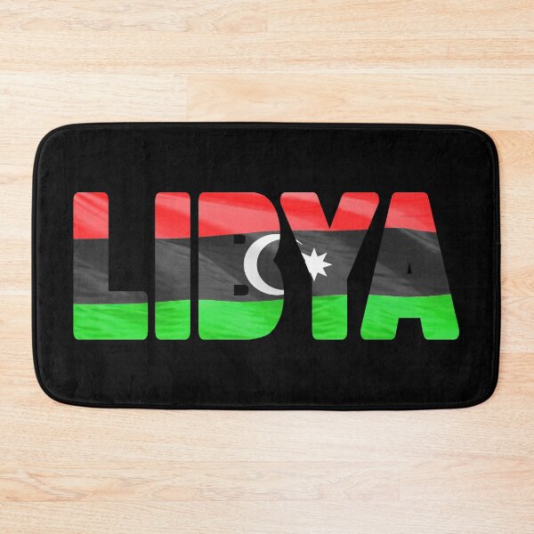 Item preview, LIBYA - Flag Flying in Wind cut to Letters Souvenir Sticker Shirt designed and sold by Adam Gormley.