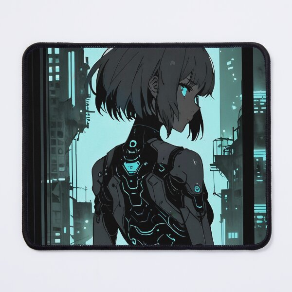 Item preview, ECHO: Monochrome Skyline Techwear Sentinel | Cute Cyberpunk Anime Girl designed and sold by Sytrics.