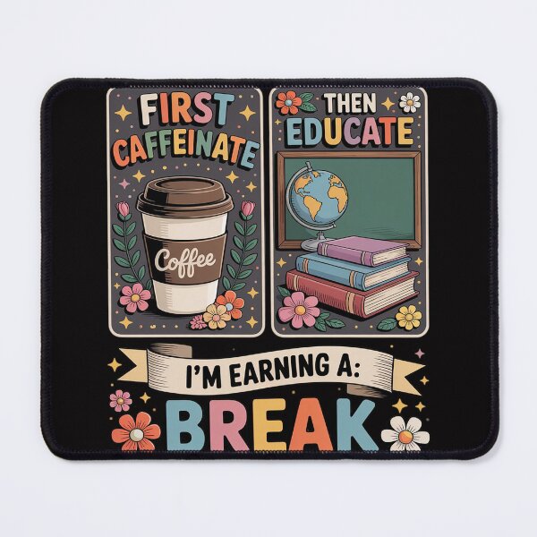 Item preview, First Caffeinate Then Educate I'm Earning A Break Teacher designed and sold by gerardostokes.