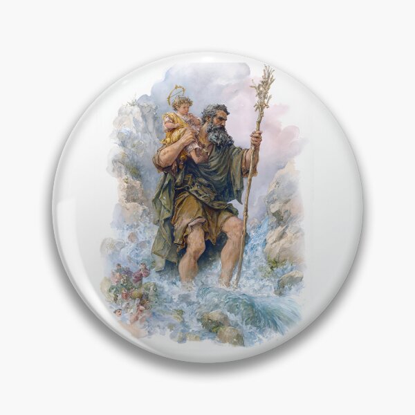 Item preview, Saint Christopher Crossing River designed and sold by Oldetimemercan.