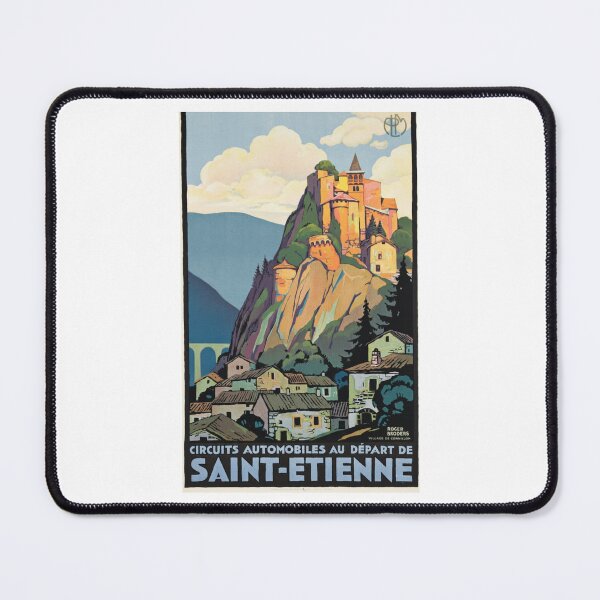 Item preview, Vintage Travel Poster: Circuits Automobiles au départ de Saint-Étienne designed and sold by CharlieDesings.