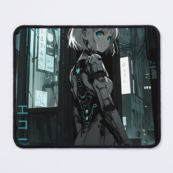Item preview, ECHO: Monochrome Glowing Terminal Alley Meeting | Cute Cyberpunk Anime Girl designed and sold by Sytrics.