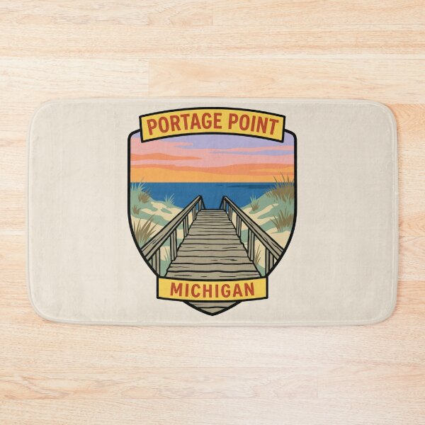 Item preview, Portage Point Michigan - Vintage Lake Michigan Sunset Design designed and sold by TheOldMittenIllustrated.