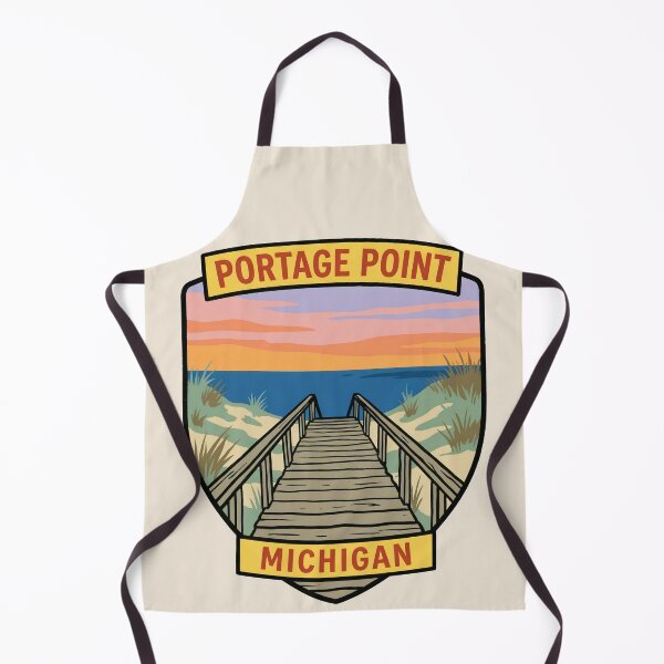 Item preview, Portage Point Michigan - Vintage Lake Michigan Sunset Design designed and sold by TheOldMittenIllustrated.