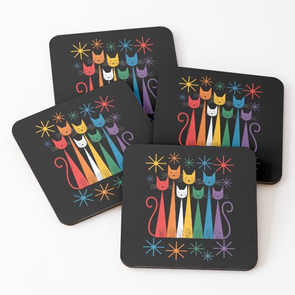 Item preview, LGBTQ Pride Cats Mid-Century Modern Style designed and sold by IdunayaStore.