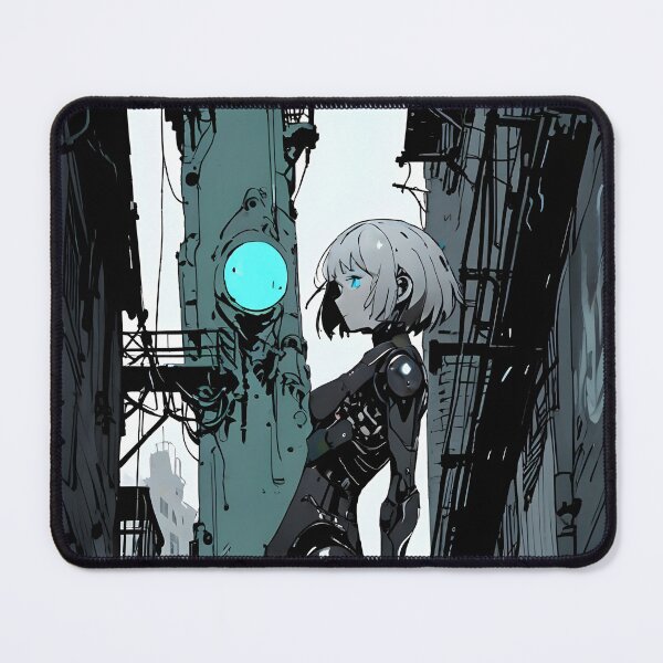 Item preview, ECHO: Monochrome Industrial Conduit Alley | Cute Cyberpunk Anime Girl designed and sold by Sytrics.