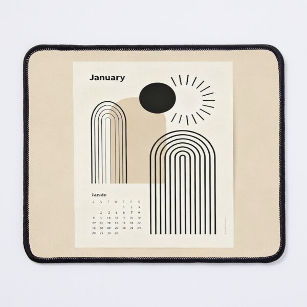 Item preview, January Geometry – Abstract Calendar with Sun Motif designed and sold by Cristhian Almanza.