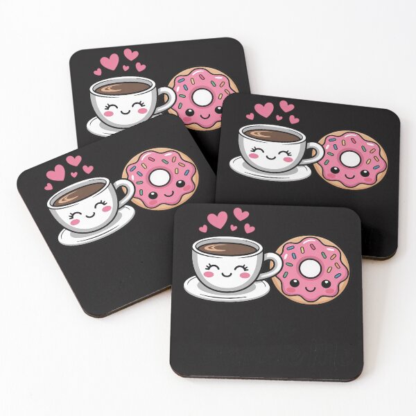 Item preview, Cute Kawaii Donut & Coffee - YOU COMPLETE ME designed and sold by jewellmeyers.