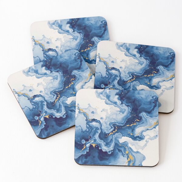 Item preview, Sapphire Surge and Golden Mist Abstract designed and sold by Cozyartsss.