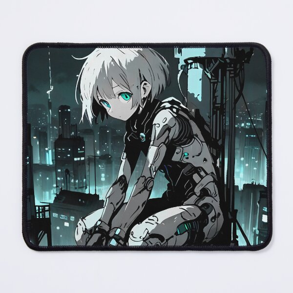 Item preview, ECHO: Monochrome Night Skyline Urban Sentinel | Cute Cyberpunk Anime Girl designed and sold by Sytrics.