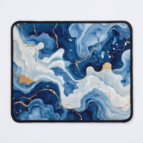 Item preview, Marbleized Azure Tide with Golden Veins designed and sold by Cozyartsss.
