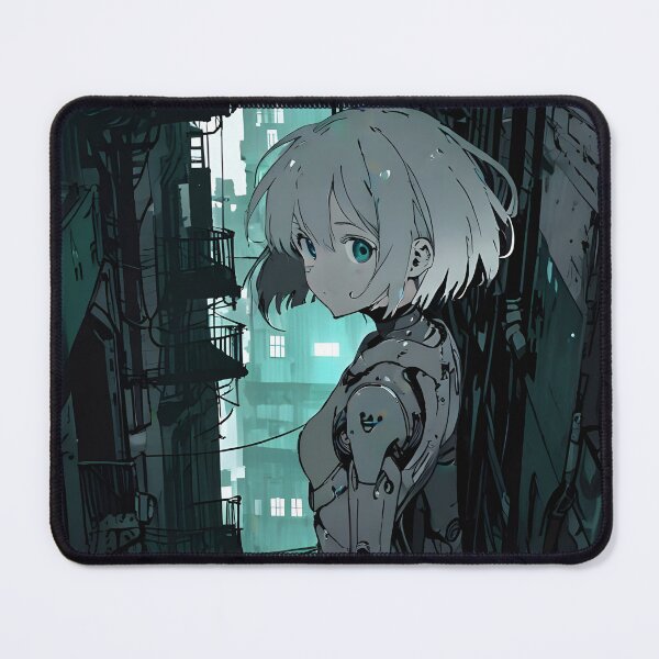 Item preview, ECHO: Monochrome Urban Escape Industrial Lookout | Cute Cyberpunk Anime Girl designed and sold by Sytrics.