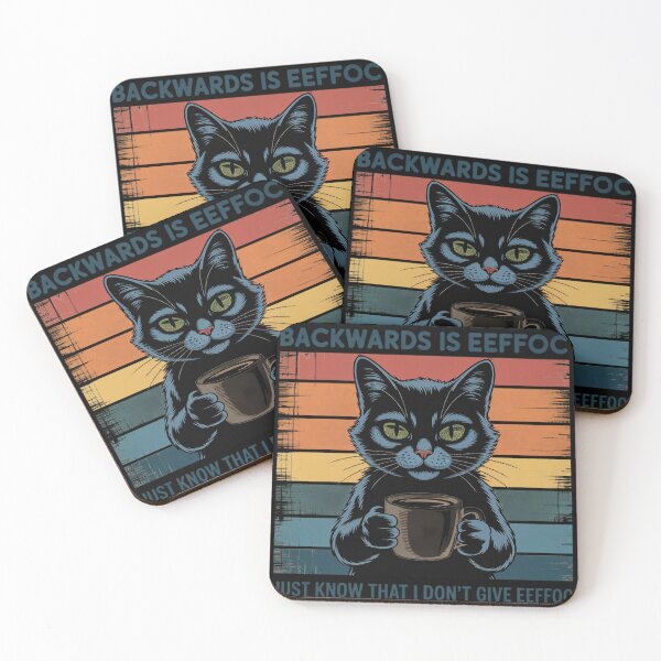 Item preview, Coffee Spelled Backwards Is Eeffoc Cat Drinking designed and sold by joedavila.