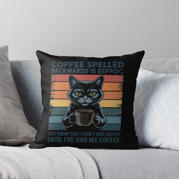 Item preview, Coffee Spelled Backwards Is Eeffoc Cat Drinking designed and sold by joedavila.