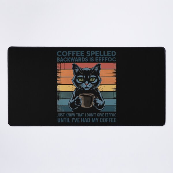 Item preview, Coffee Spelled Backwards Is Eeffoc Cat Drinking designed and sold by joedavila.