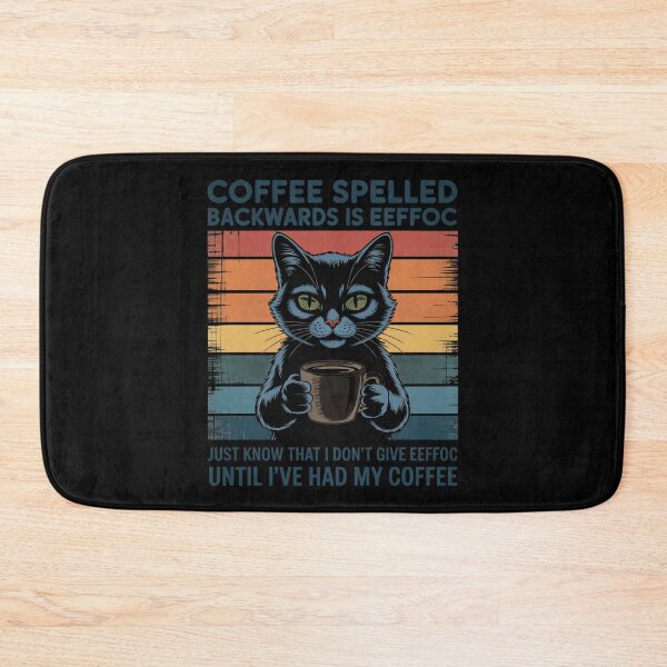 Item preview, Coffee Spelled Backwards Is Eeffoc Cat Drinking designed and sold by joedavila.