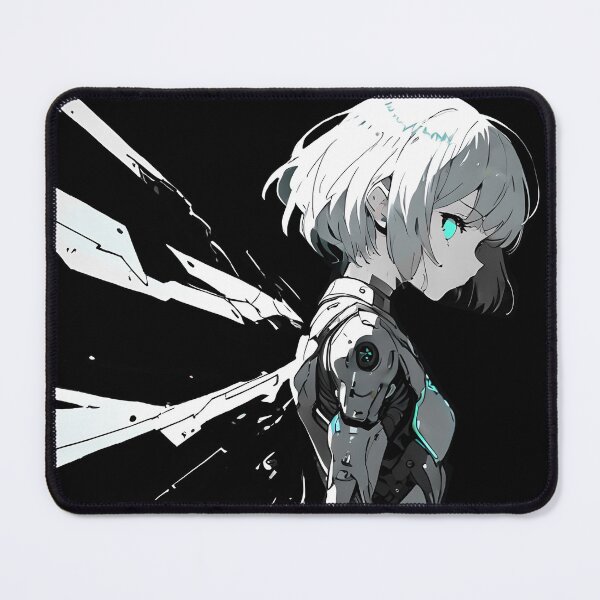 Item preview, ECHO: Monochrome Mechanical Angel Wing Profile | Cute Cyberpunk Anime Girl designed and sold by Sytrics.