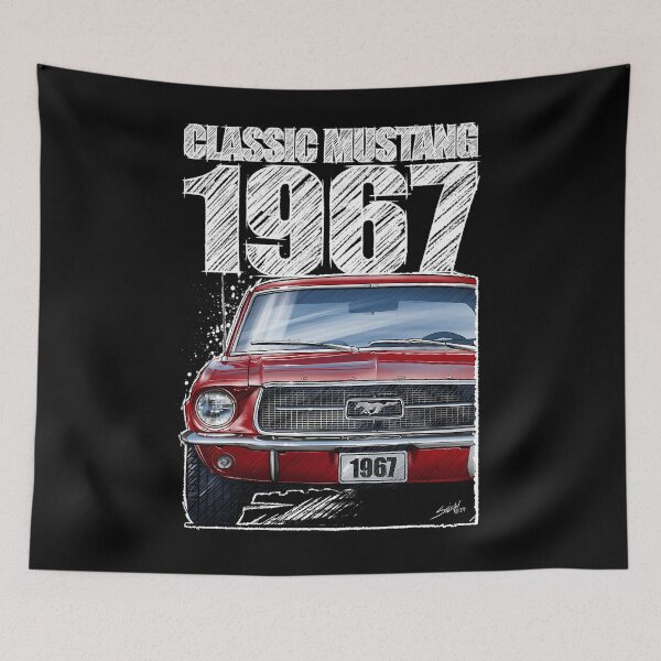 Item preview, 1967 Ford Mustang Classic Muscle Car Red (Dark Background) designed and sold by ManojPanchal522.