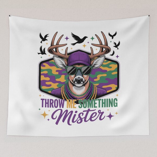 Item preview, Mardi Gras Deer Throw Me Something Mister designed and sold by JonathalIngham.