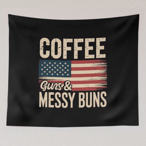 Item preview, Coffee Guns & Messy Buns - USA Flag Pro Gun designed and sold by traceydowns.