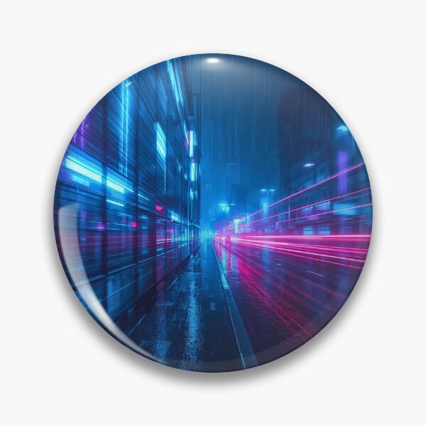 Item preview, Cyberpunk Rain Cityscape and Neon Sidewalk Glow designed and sold by Cozyartsss.