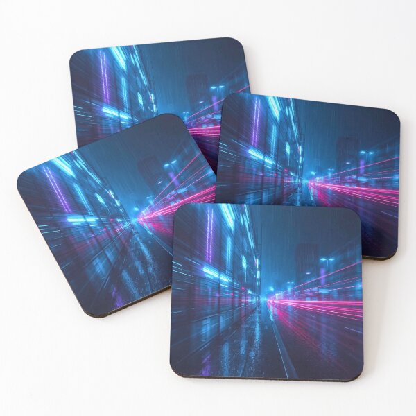 Item preview, Cyberpunk Rain Cityscape and Neon Sidewalk Glow designed and sold by Cozyartsss.