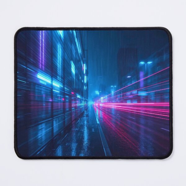 Item preview, Cyberpunk Rain Cityscape and Neon Sidewalk Glow designed and sold by Cozyartsss.