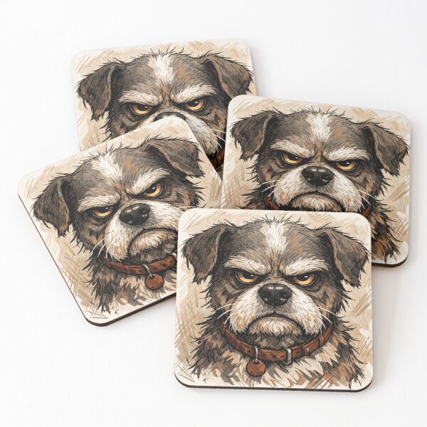 Item preview, Grumpy Dog Portrait Illustration designed and sold by Silrom.
