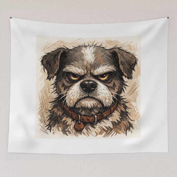 Item preview, Grumpy Dog Portrait Illustration designed and sold by Silrom.