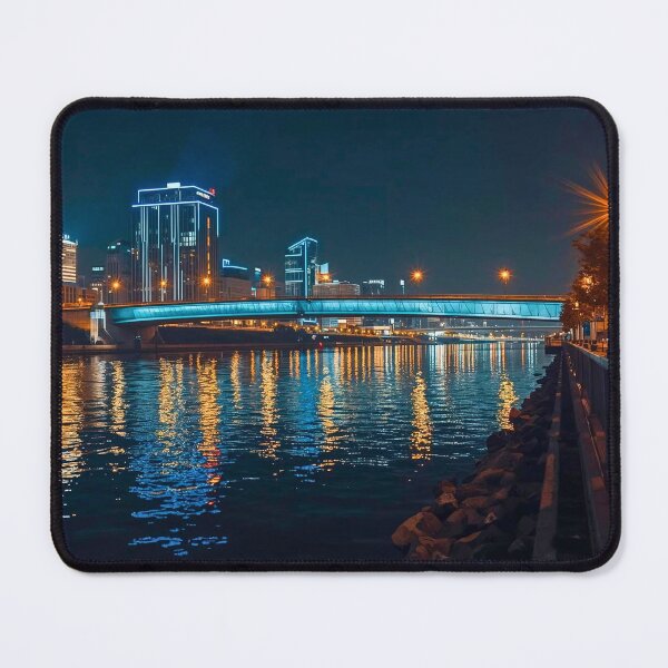 Item preview, Modern Waterfront Cityscape at Blue Twilight designed and sold by Cozyartsss.