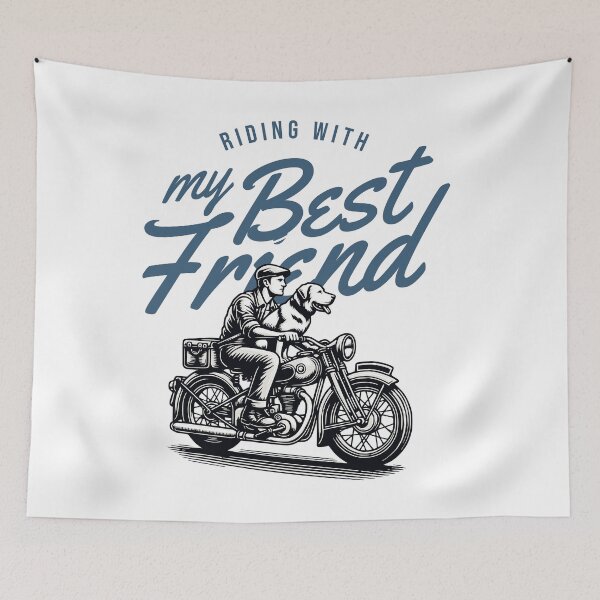 Item preview, Riding Motorcycle with Dog designed and sold by Not So Darling.