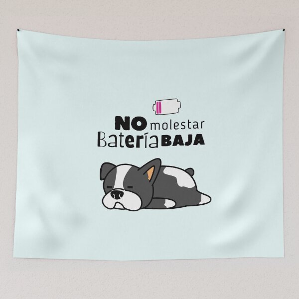 Item preview, frase graciosa dormir perro bulldog fondo azul  designed and sold by Relaxtarot.