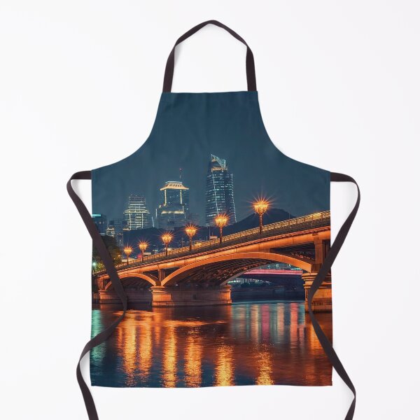 Item preview, Majestic City Bridge with Golden Lampposts at Night designed and sold by Cozyartsss.