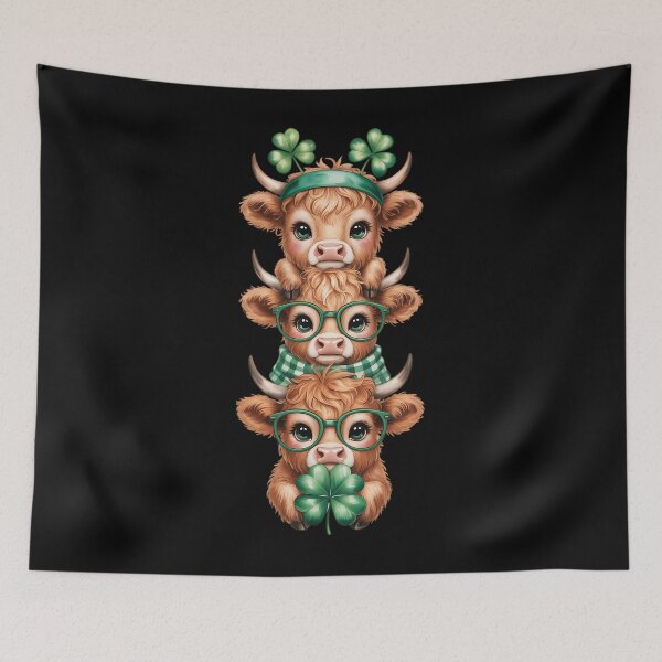 Item preview, St. Patrick's Day Highland Cow , Lucky Shamrock designed and sold by JonathalIngham.