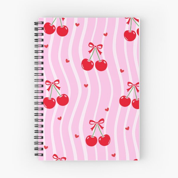 Item preview, Pink Cherry Bow Pattern – Cute Retro Kawaii Fruit Aesthetic Design designed and sold by GiftsCreek.