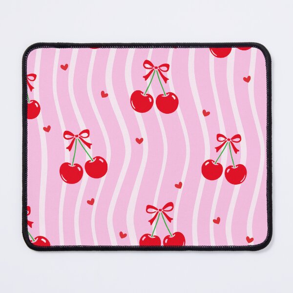Item preview, Pink Cherry Bow Pattern – Cute Retro Kawaii Fruit Aesthetic Design designed and sold by GiftsCreek.