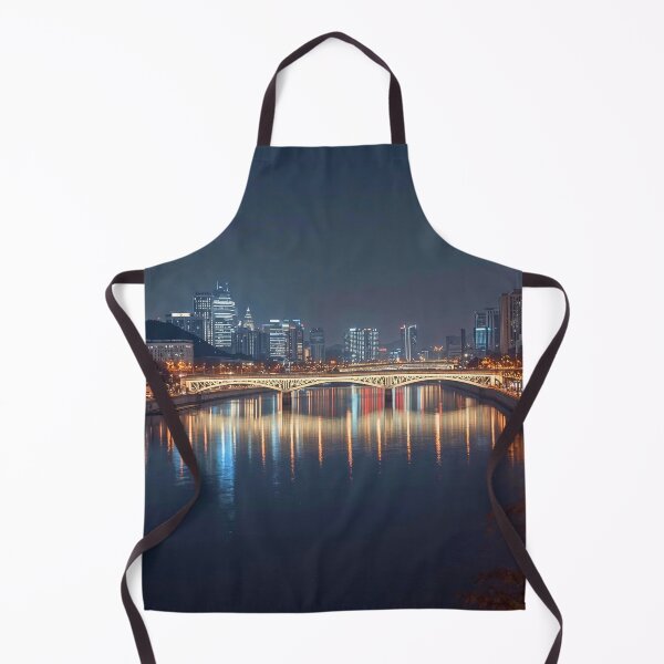 Item preview, Panoramic Urban Skyline and Tranquil River Night designed and sold by Cozyartsss.