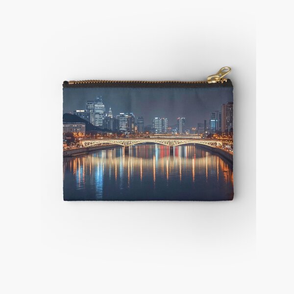 Item preview, Panoramic Urban Skyline and Tranquil River Night designed and sold by Cozyartsss.