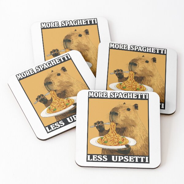 Item preview, More Spaghetti Less upsetti Capybara Eating Pasta  designed and sold by first-shirt ⭐ ⭐ ⭐ ⭐ ⭐.