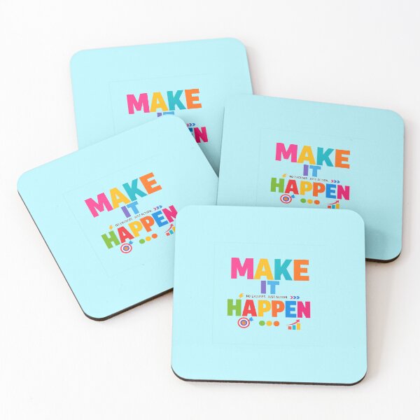 Item preview, Make It Happen – Colorful Minimalist Typography Motivational Quote PNG designed and sold by Fashion Empire.
