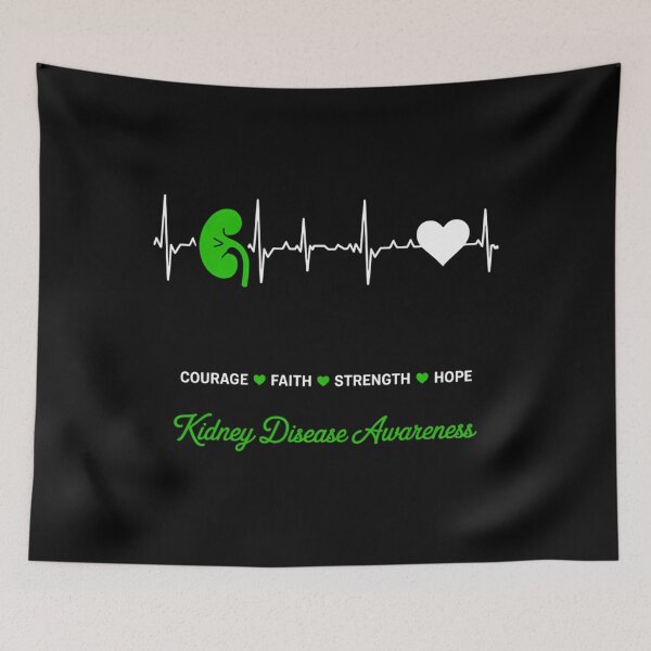 Item preview, Kidney Disease Awareness Heartbeat Kidney Disease Warrior designed and sold by EllenJast.