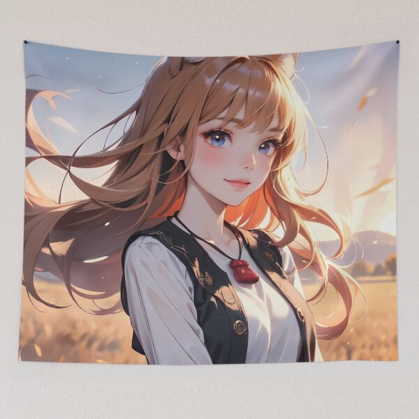 Item preview, Holo Spice And Wolf Anime Girl Waifu Autumn Wheat Field Fantasy designed and sold by CarlosBender.