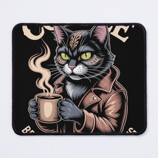 Item preview, Black Cat Drinking Coffee Because Murder Is Wrong designed and sold by KristieRamsey.
