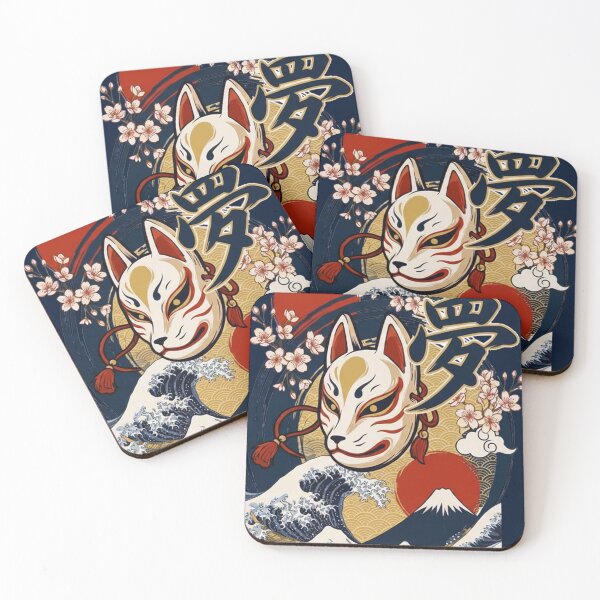 Item preview, Kitsune Mask with Japanese Dreamscape designed and sold by vivi-va.