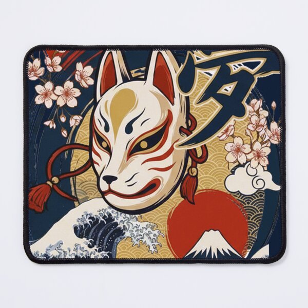 Item preview, Kitsune Mask with Japanese Dreamscape designed and sold by vivi-va.