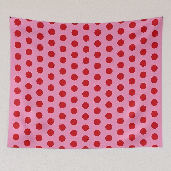 Item preview, Red on Pink Valentines Day Polka Dots designed and sold by DanielleGensler.