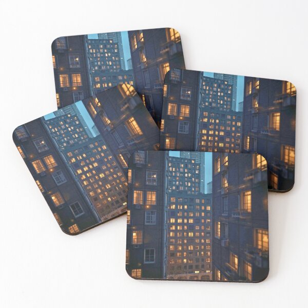 Item preview, Urban Solitude Glowing Windows of the Midnight City designed and sold by Cozyartsss.