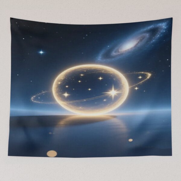 Item preview, Celestial Core – Golden Sphere over Cosmic Reflection designed and sold by Cristhian Almanza.