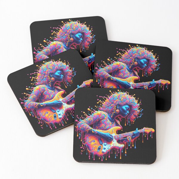 Item preview, Trippy Dripping Guitar Queen - African Rock Goddess designed and sold by SHHCreations.